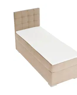 Postele Boxspringová posteľ, jednolôžko, svetlohnedá, 80x200, ľavá, DANY