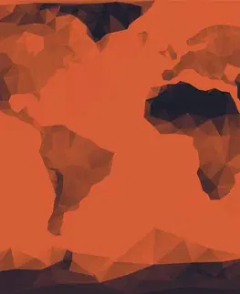 Tapety mapy Tapeta oranžová mapa v polygonálnom štýle