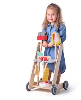 Drevené hračky Woody Úklidový vozík