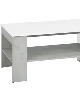 Sektorový nábytok Konferenčný stolík Lumens 10 biely lesk/betón