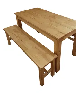 Jedálenské sety Stôl 140x70 + 2 lavice CORONA 2 vosk