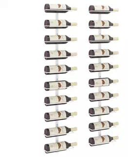 DEKORÁCIE A DOPLNKY Nástenný stojan na víno na 20 fliaš 2 ks Dekorhome Čierna