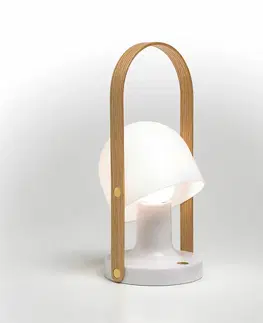 Stolové lampy Marset MARSET FollowMe stolová LED na batérie, biela-dub
