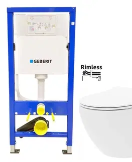 Kúpeľňa GEBERIT DuofixBasic bez tlačidla + WC REA Carlo Flat Mini Rimlesss + SEDADLO 458.103.00.1 X CF1