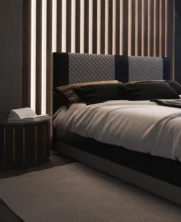 Manželské postele GUSTO čalúnená posteľ 180 sivá/čierna