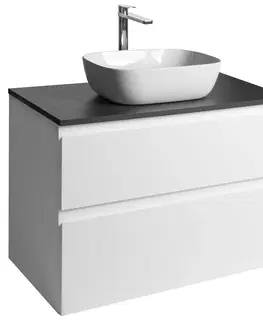 Kúpeľňa AQUALINE - ALTAIR skrinka s doskou 87,5 cm, biela/antracit bridlica AI290-03