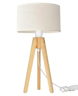 Lampy  Stolná lampa ALBA 1xE27/60W/230V krémová/borovica 