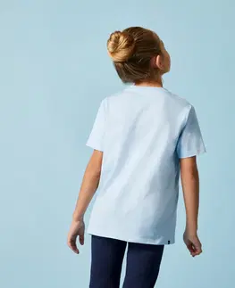 nohavice Detské bavlnené tričko unisex bledomodré