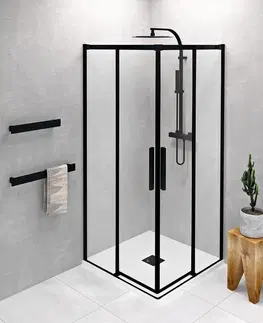 Sprchové dvere POLYSAN - ALTIS BLACK štvorcová sprchová zástena 900x900 rohový vstup, číre sklo AL1592BAL1592B