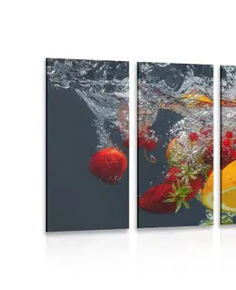 Obrazy jedlá a nápoje 5-dielny obraz ovocie vo vode