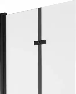 Sprchové dvere MEXEN - Castor vaňová zástena 2-krídlo 80 x 150 cm, dekor, čierna 892-080-002-70-30