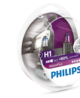 Žiarovky Philips SADA 2x Autožiarovka Philips VISION PLUS 12258VPS2 H1 P14,5s/55W/12V 3250K 