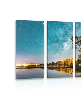 Obrazy prírody a krajiny 5-dielny obraz strom pod hviezdnou oblohou
