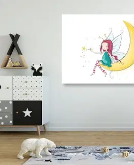 Detské obrazy Obraz kúzelná víla na mesiaci