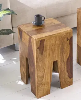 Konferenčné stolíky Odkladací stolík 2 ks DAMASEN Dekorhome Mangovníkové drevo