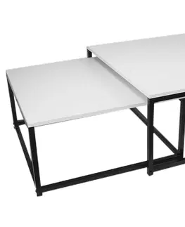Konferenčné stolíky KONDELA Kastler New Typ 1 konferenčný stolík (2 ks) biela / čierna