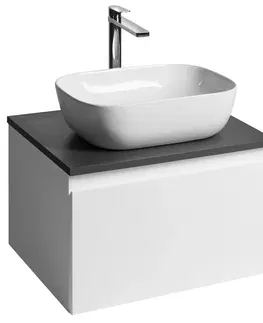 Kúpeľňa AQUALINE - ALTAIR skrinka s doskou 58 cm, biela/antracit bridlica AI263-03