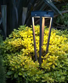 Solárne lampy Les Jardins LED solárna baterka Tinka, 52 cm vysoká, sivá