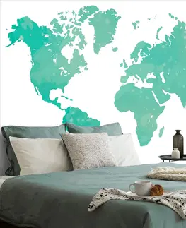 Samolepiace tapety Samolepiaca tapeta mapa sveta v zelenom odtieni