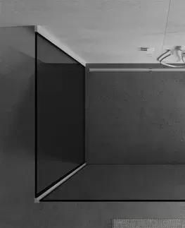 Sprchové dvere MEXEN/S - Kyoto Sprchová zástena WALK-IN 110 x 90 x 40 cm, čierny vzor, biela 800-110-090-221-20-70-040