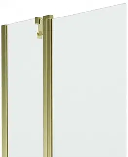 Sprchové dvere MEXEN - Flip vaňová zástena 1-krídlo 80x150 cm, transparent, zlato 894-080-101-50-00