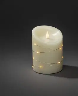 LED sviečky Konstsmide Christmas LED sviečka krémová farba svetla jantárová 14 cm