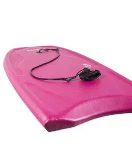 vodné športy Bodyboard 100 s leashom na zápästie ružový
