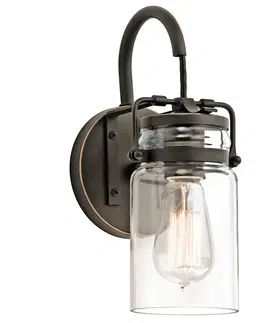 Nástenné svietidlá KICHLER Transparentné tienidlo – nástenná lampa Brinley