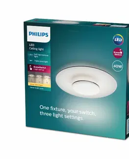 Svietidlá Philips 8720169195271 stropné LED svietidlo Garnet, čierna, 1x 40 W 4200lm 2700K IP20