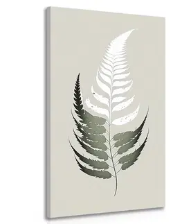 Obrazy stromy a listy Obraz lístok z paprade s nádychom minimalizmu