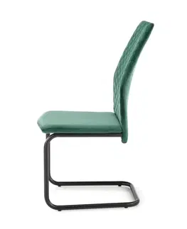 Jedálenské stoličky a kreslá Jedálenská stolička K444 Halmar Tmavo zelená
