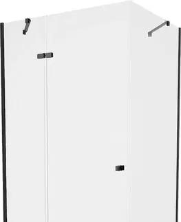 Vane MEXEN/S - Roma sprchovací kút 100x90, transparent, čierna + čierna vanička so sifónom 854-100-090-70-00-4070B