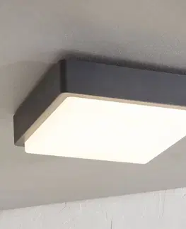Vonkajšie stropné svietidlá Lindby Vonkajšie stropné LED svietidlo Nermin hranaté
