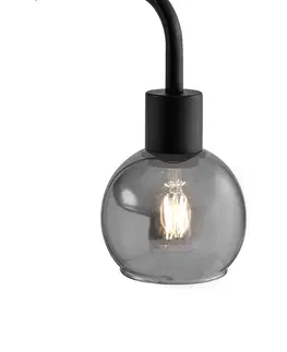 Stojace lampy Stojacia lampa Art Deco čierna s dymovým sklom - Vidro