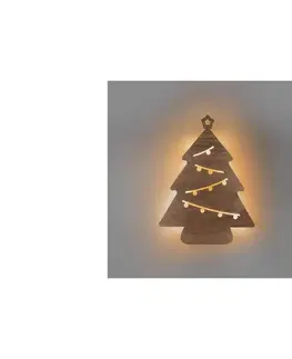 Vianočné osvetlenie  LED nástěnná dekorace vánoční stromek 24x LED 2x AA 1V260