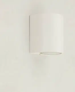 Vonkajšie nástenné svietidlá PRIOS Prios vonkajšie nástenné svietidlo Tetje, biele, okrúhle, 10 cm