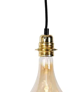 Zavesne lampy Závesná lampa zlatá 3-svetlá vrátane LED zlatej stmievateľnej - Cava Luxe