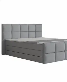 Postele Komfortná posteľ, sivá látka, 160x200, RAVENA MEGAKOMFORT