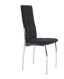 Jedálenské stoličky KONDELA Adora New jedálenská stolička čierna / chróm