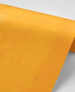 Samolepiace tapety Samolepiaca tapeta oranžová arabeska na abstraktnom pozadí