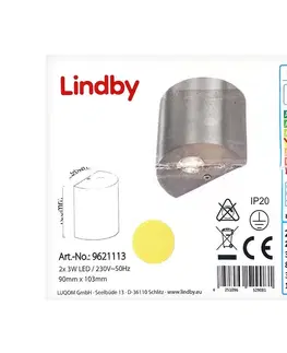 Svietidlá Lindby Lindby - LED Nástenné svietidlo LAREEN 2xLED/3W/230V 