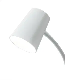 Stolové lampy s klipom Lindby Stolná lampa Lindby Ailina LED, objímková základňa, biela