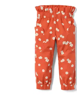 Pants Detské pohodlné nohavice, s celoplošnou kvetinovou potlačou