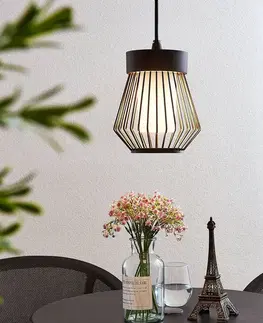 Vonkajšie závesné svietidlá Lindby Vonkajšia závesná lampa Vajana tvar klietky