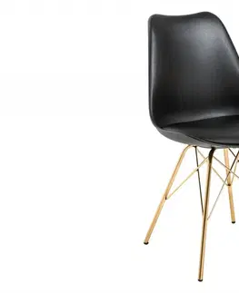 Jedálenské stoličky a kreslá Jedálenská stolička 4 ks IKAROS Dekorhome Čierna / zlatá