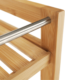 Regály a poličky KONDELA Nashy servírovací stolík na kolieskach bambus