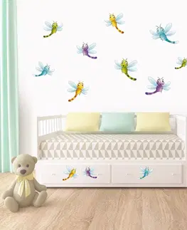 Nálepky pre deti Dekoračné nálepky na stenu roztomilé vážky