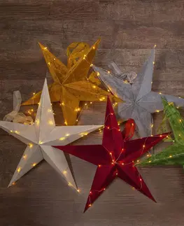 Vianočné svetelné hviezdy STAR TRADING Deko hviezda Velvet so svetlami LED Dew Drop