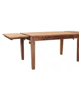 Jedálenské stoly Rozkladací stôl Mira 140/220x90 indický masív palisander