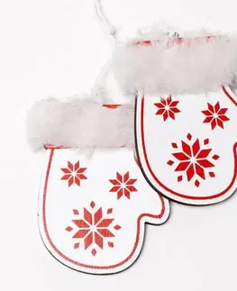 Vianočné dekorácie Kinekus Ozdoba závesná rukavice 19x5x2 cm drevo